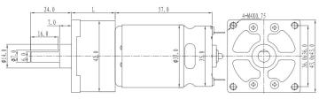 24V 300Rpm 42mm Redüktörlü Kare Flanşlı Uzun Dc Motor