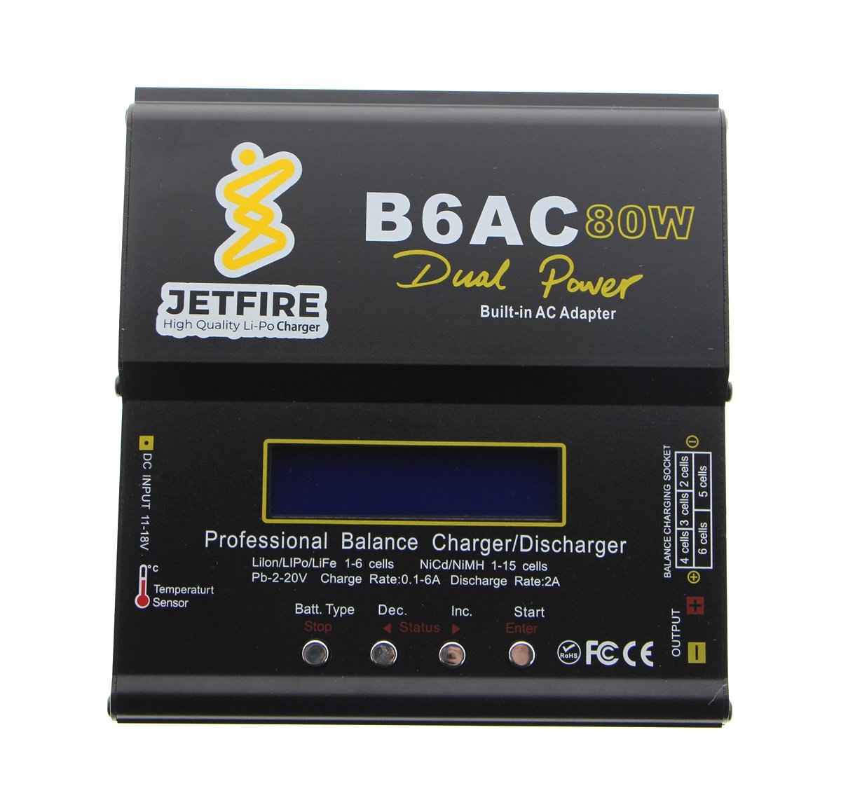 JetFire B6AC Dahili Adaptörlü LiXX, NiXX, Pb Şarj Aleti 80W