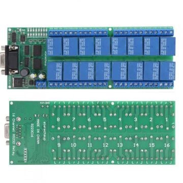 R223C16 12V 16 Kanal RS232 Röle Modülü