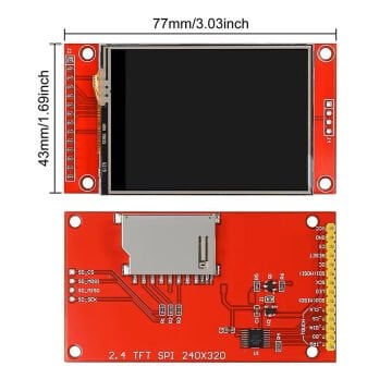 2.8'' ILI9341 Dokunmatik LCD Ekran SPI 240x320