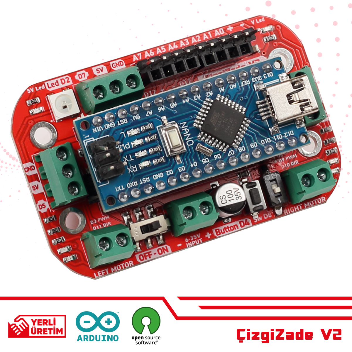 ÇizgiZade V2 Arduino Robot Kartı