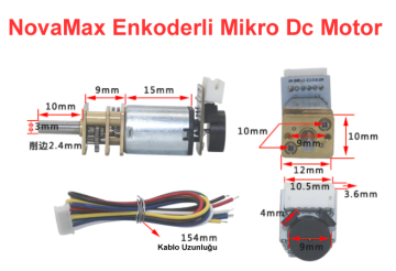 NovaMax Enkoderli 6V 250Rpm Mikro Dc Motor