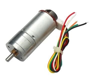 Enkoderli 25mm Redüktörlü Dc Motor 12V 220Rpm