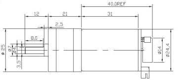 Enkoderli 25mm Redüktörlü Dc Motor 12V 1000Rpm