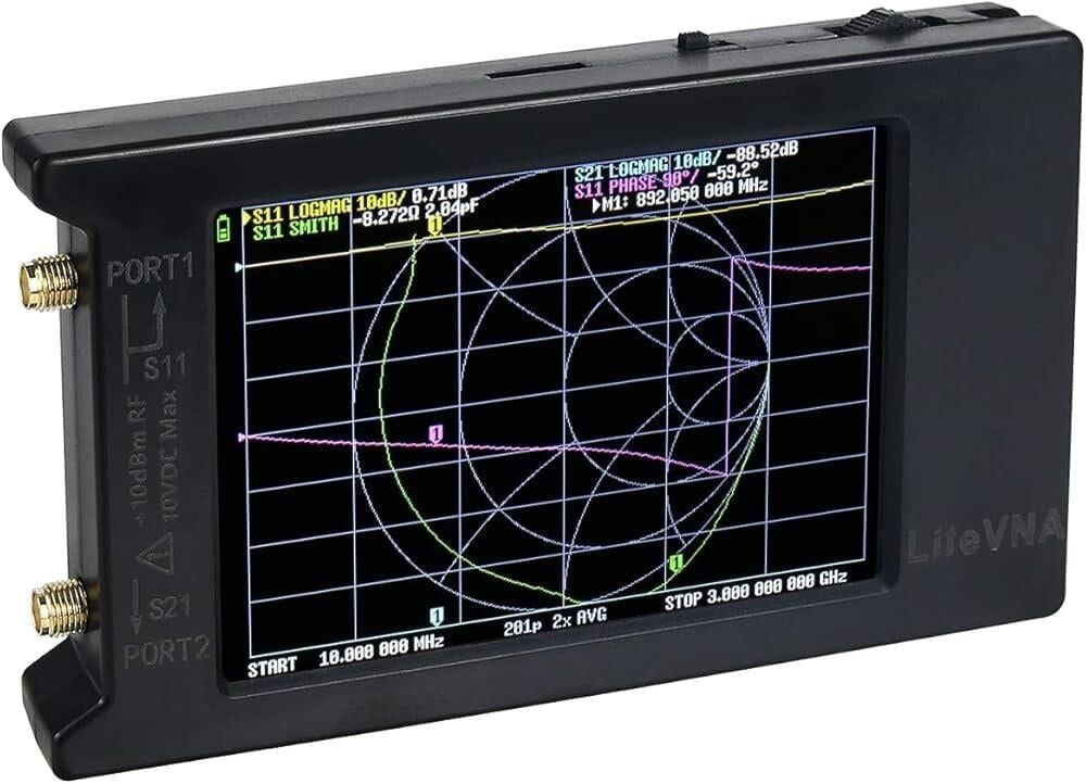LiteVNA-64 50kHz-6.3GHz 4'' VNA Taşınabilir Vektör Ağ Analizörü
