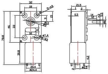 12V L Redüktörlü 140 Rpm DC Motor