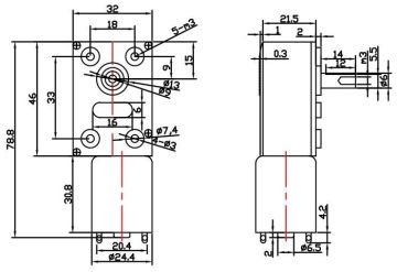 12V L Redüktörlü 140 Rpm DC Motor KWL-FP