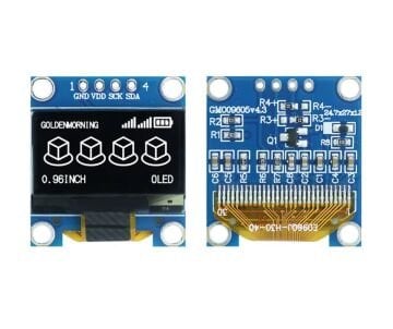 0.96 inç 128X64 I2C OLED Ekran - SSD1306 Beyaz
