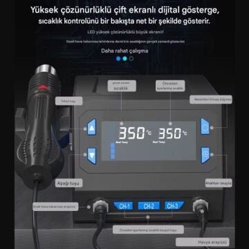 Sunline 866D+ Brushless Sıcak Hava Üflemeli Havya İstasyonu