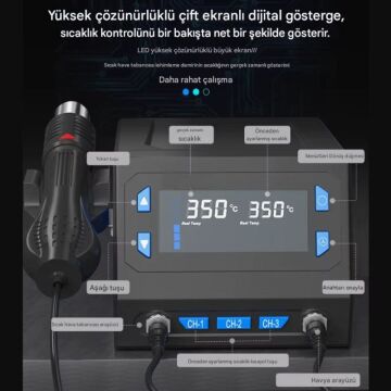 Sunline 866D+ Brushless Sıcak Hava Üflemeli Havya İstasyonu