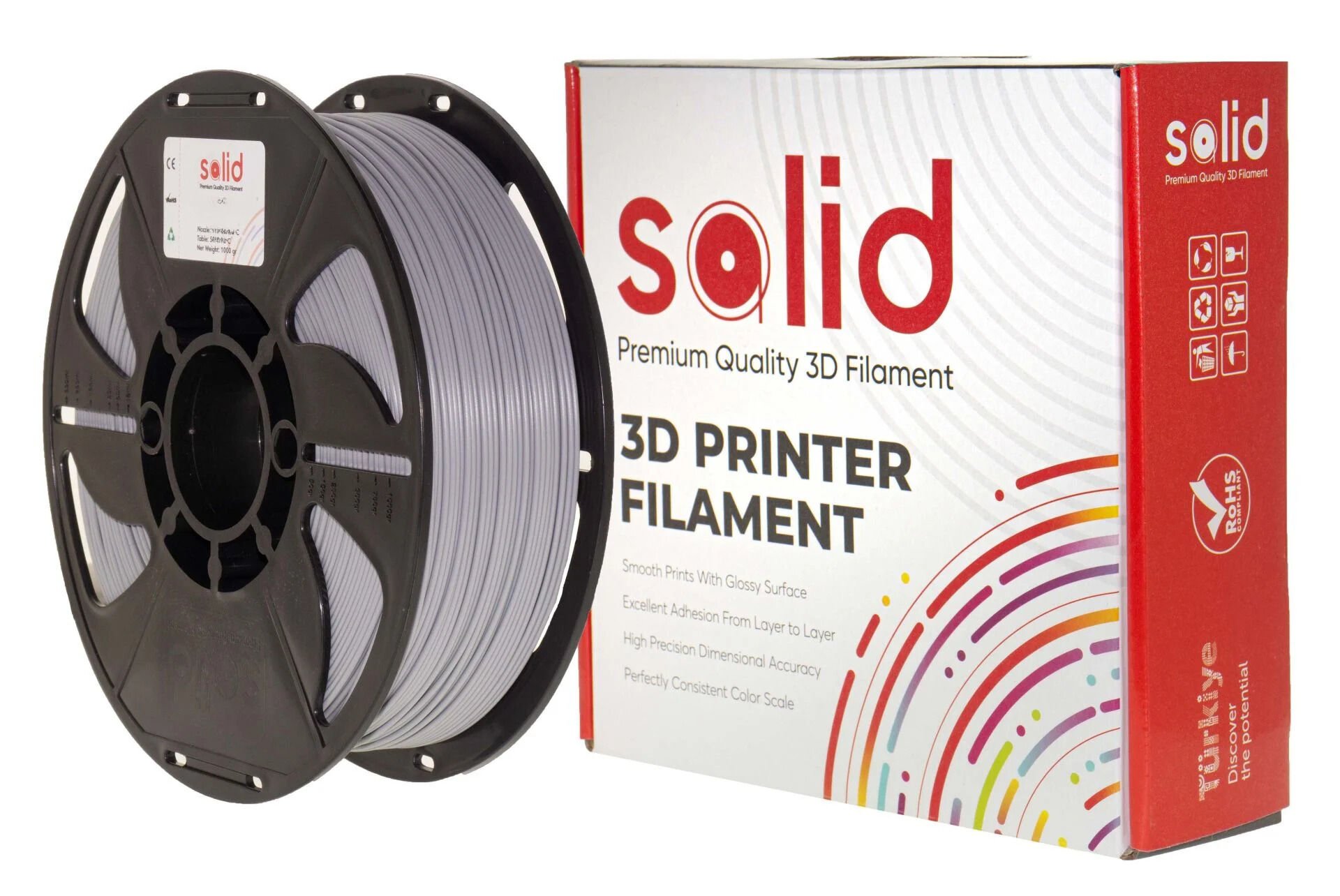 Solid Filament PET-G 1.75mm Gri 1Kg