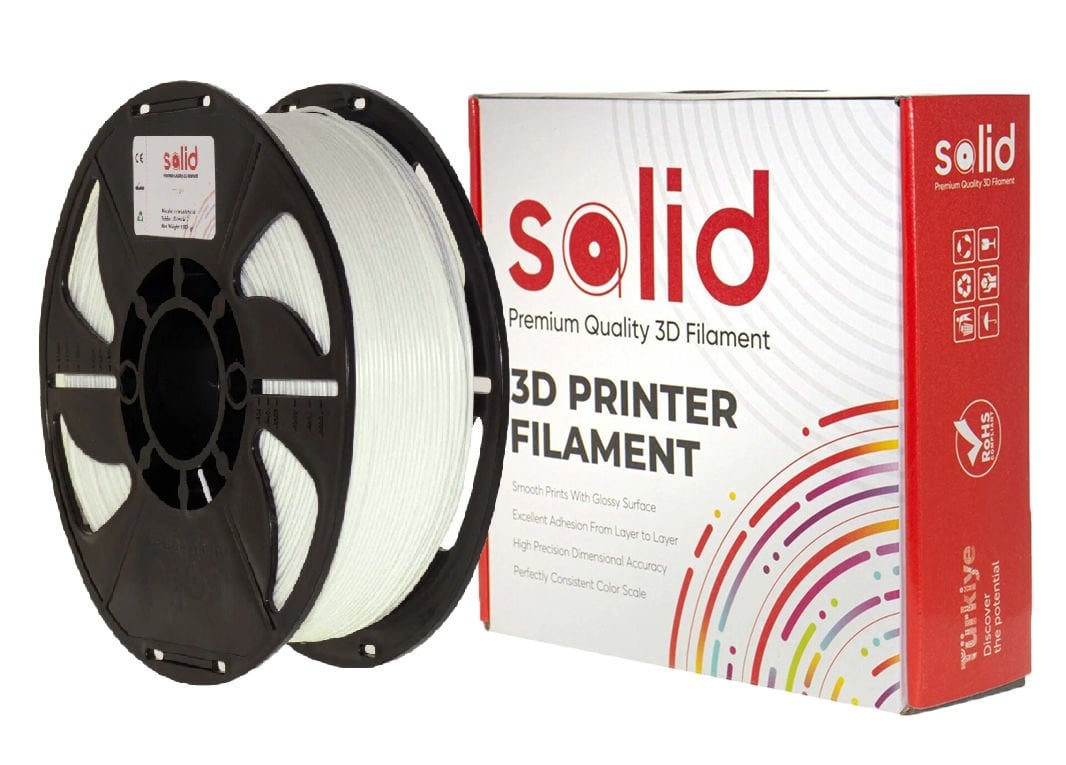Solid Filament PLA Plus 1.75mm İnci Beyaz 1Kg