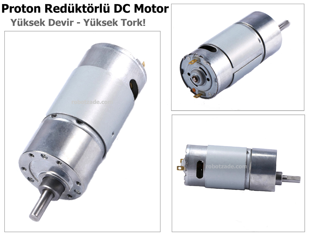 Proton 24V 2000 RPM Redüktörlü DC Motor