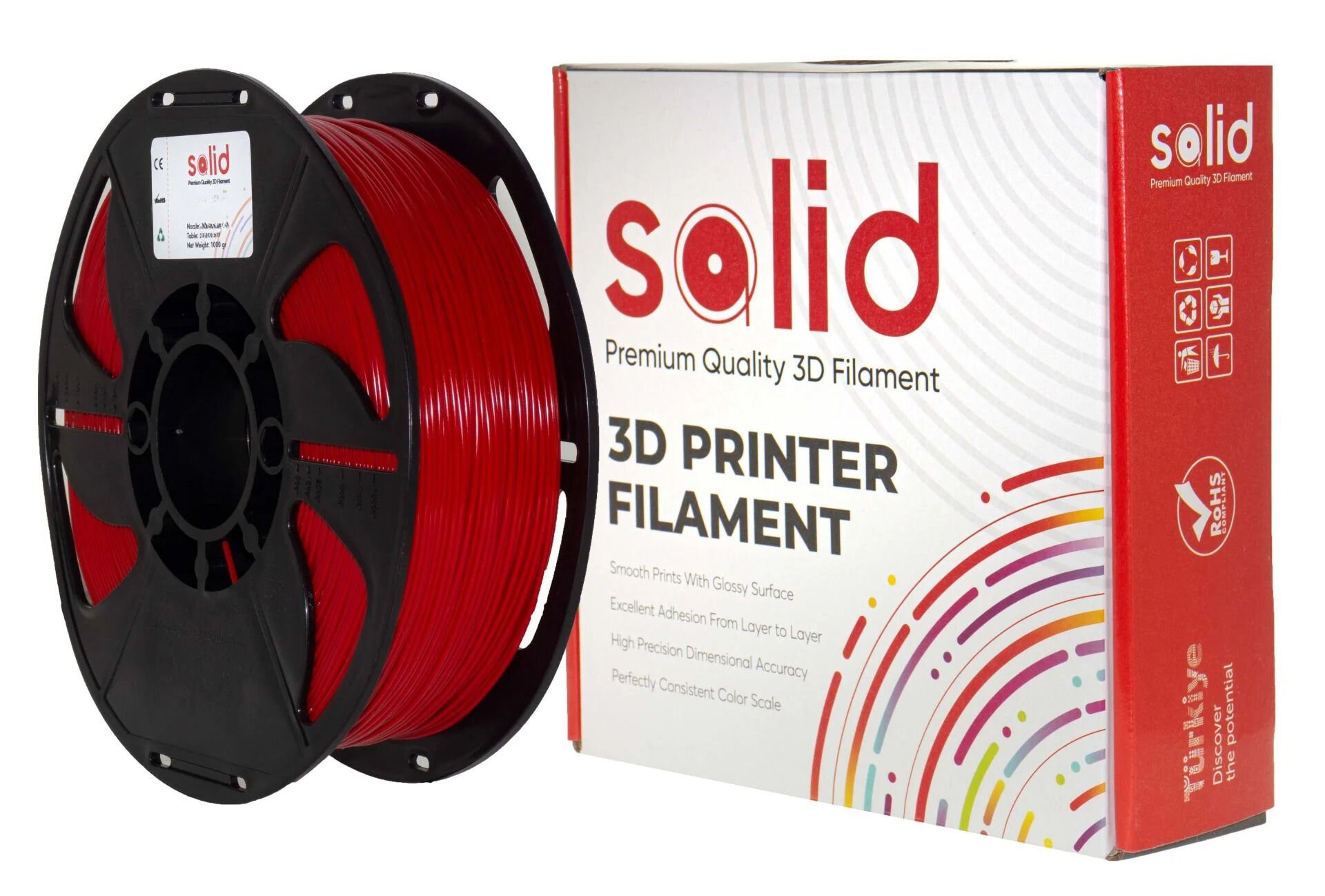 Solid Filament PET-G 1.75mm Kırmızı 1Kg