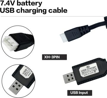 2S LiPo Pil USB Şarj Devresi 7.4V – XH-3P Girişli 1A Max