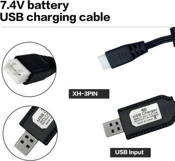 2S LiPo Pil USB Şarj Devresi 7.4V – XH-3P Girişli 1A Max