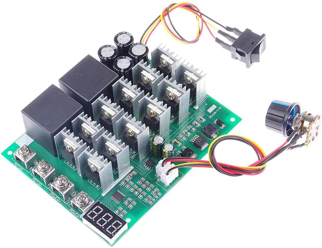DC 10V-55V 60A 3000W Ekranlı PWM Motor Sürücü