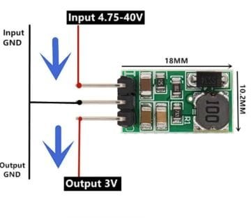 DD4012SA 1A 3V DC DC Buck Voltaj Dönüştürücü Modülü