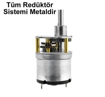 12V 1000 Rpm 37mm Redüktörlü Dc Motor