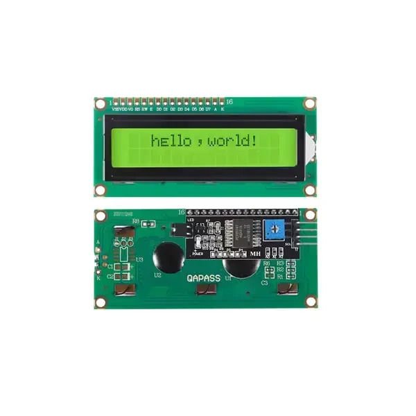 2x16 LCD Ekran - I2C Lehimli Yeşil Display