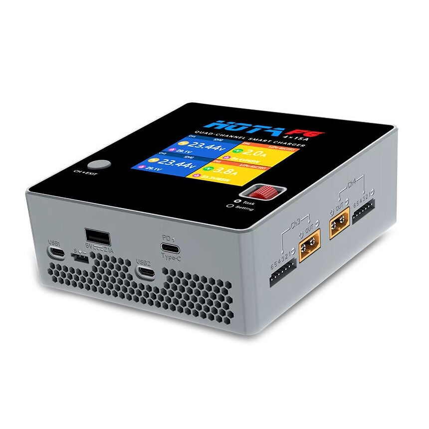 HOTA F6 DC 1000W 15A 4 Kanallı Akıllı Şarj Cihazı