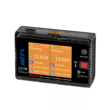 HOTA D6S 650W 15A 1-6S Çift Kanallı AC/DC Akıllı Şarj Cihazı