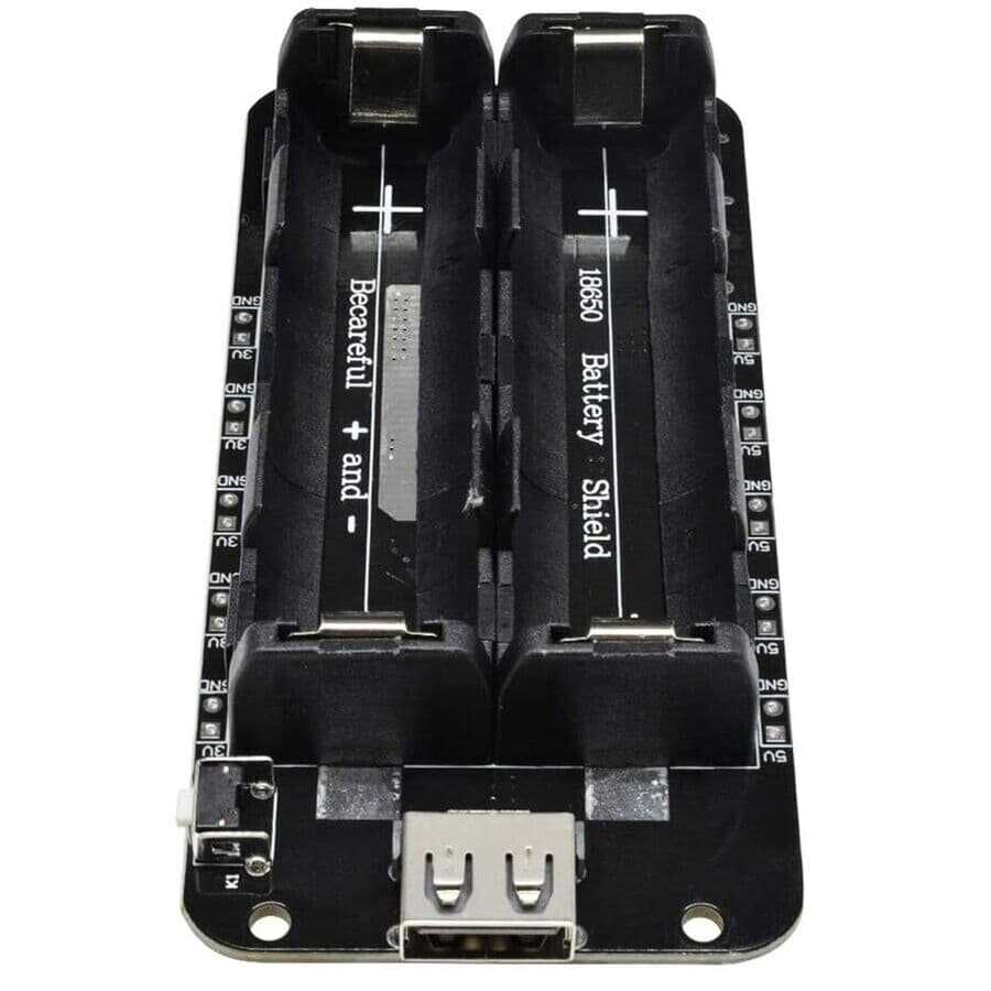 2'li Anahtarlı 18650 Lityum Pil Yuvası ve Şarj Modülü V8 Mikro USB