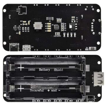2'li Anahtarlı 18650 Lityum Pil Yuvası ve Şarj Modülü V8 Mikro USB