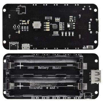 2'li Anahtarlı 18650 Lityum Pil Yuvası ve Şarj Modülü V8 Mikro USB
