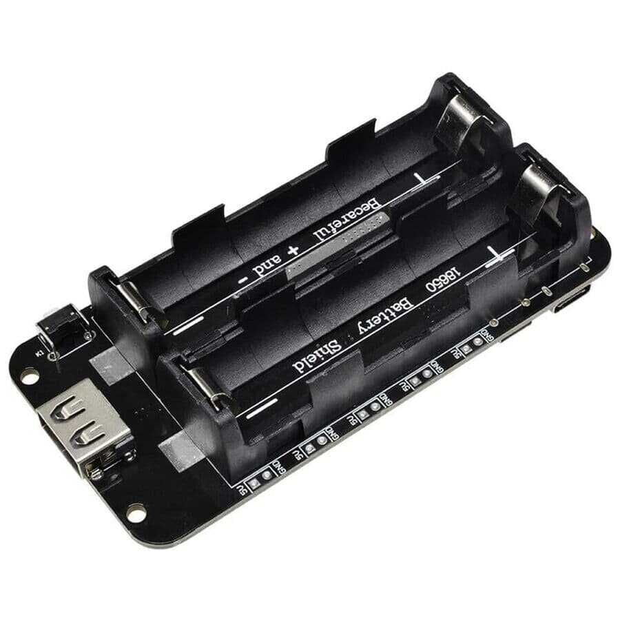 2'li Anahtarlı 18650 Lityum Pil Yuvası ve Şarj Modülü V8 Mikro USB