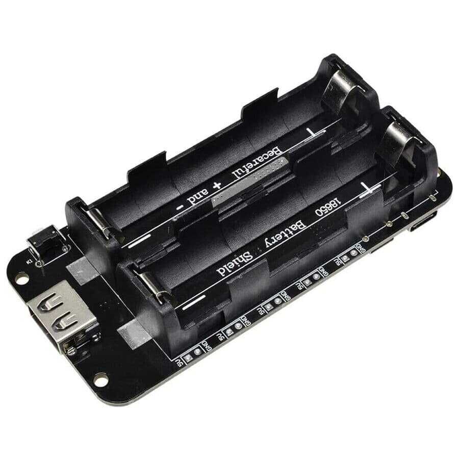 2'li Anahtarlı 18650 Lityum Pil Yuvası ve Şarj Modülü V8 Mikro USB
