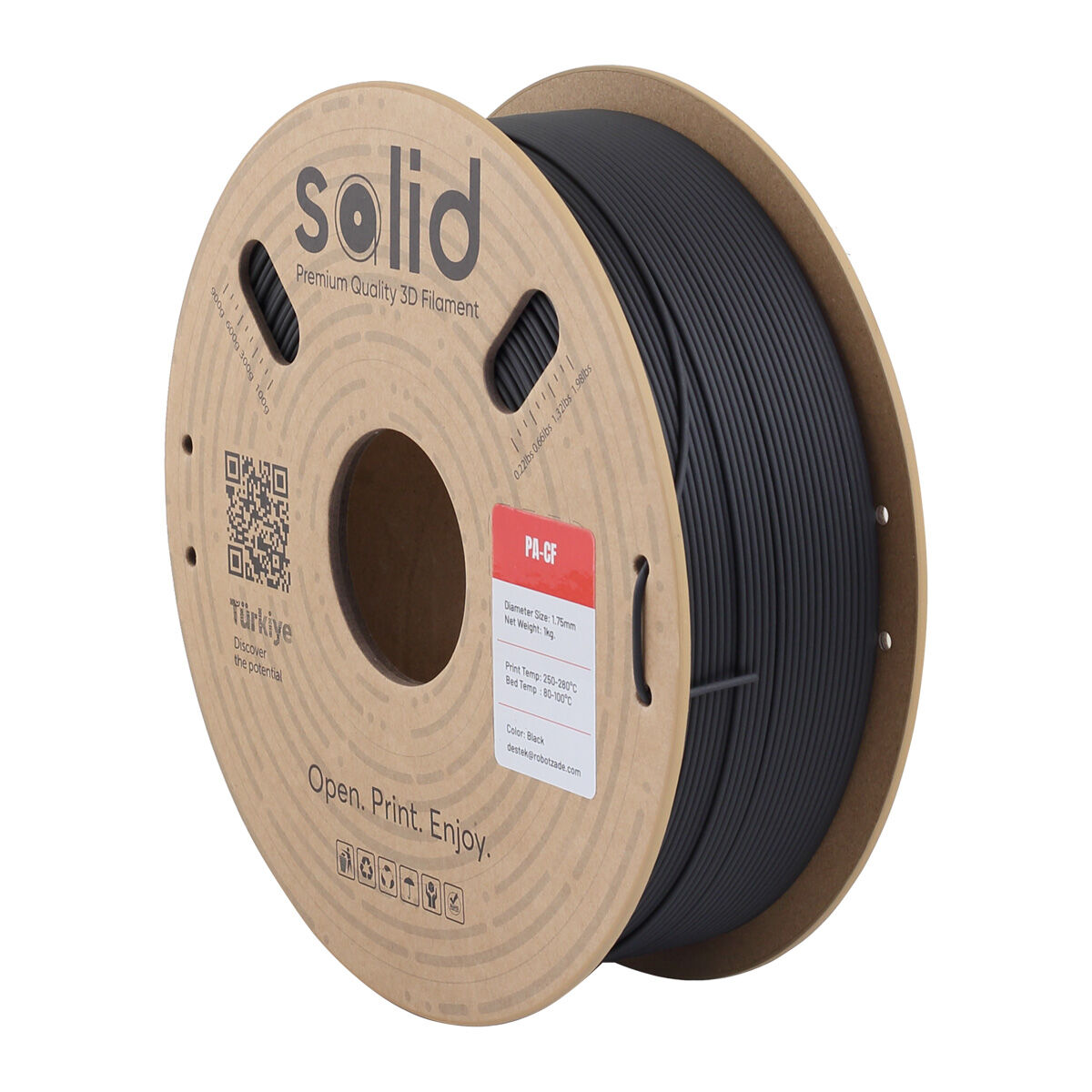 Solid PA-CF (Carbon Fiber) Siyah Filament - 1 Kg