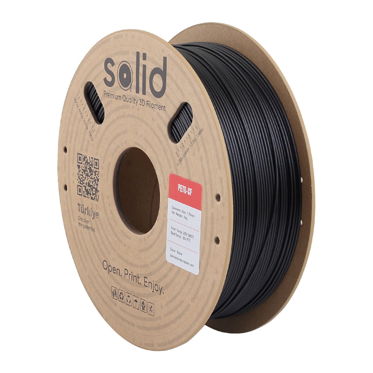 Solid PETG-CF (Carbon Fiber) Siyah Filament - 1 Kg