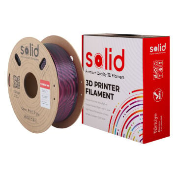 Solid Çift Renkli Silk PLA Filament Siyah/Kırmızı 1.75mm - 1Kg