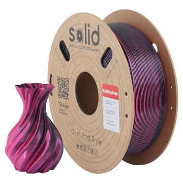 Solid Çift Renkli Silk PLA Filament Siyah/Kırmızı 1.75mm - 1Kg