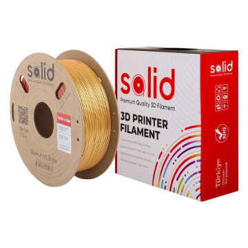 Solid Üç Renkli Silk PLA Filament Siyah/Kırmızı/Altın - 1.75mm - 1Kg