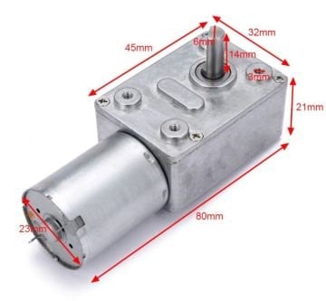 12V L Redüktörlü 300 Rpm DC Motor