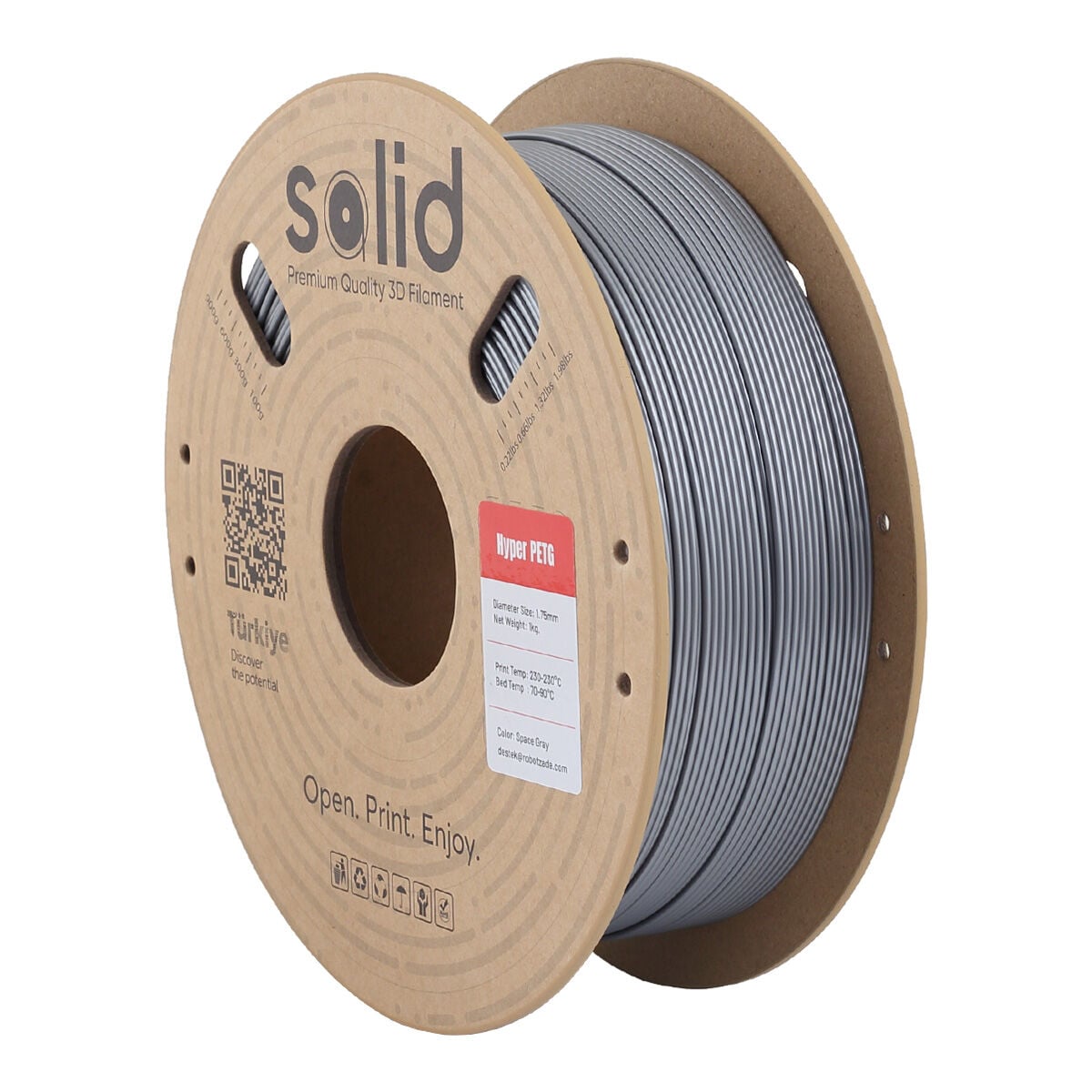 Solid Hyper PETG Uzay Gri Filament 1.75mm - 1Kg