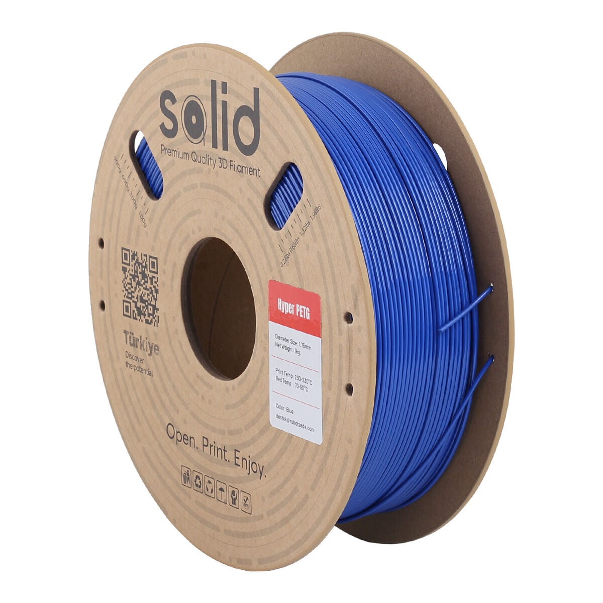 Solid Hyper PETG Mavi Filament 1.75mm - 1Kg