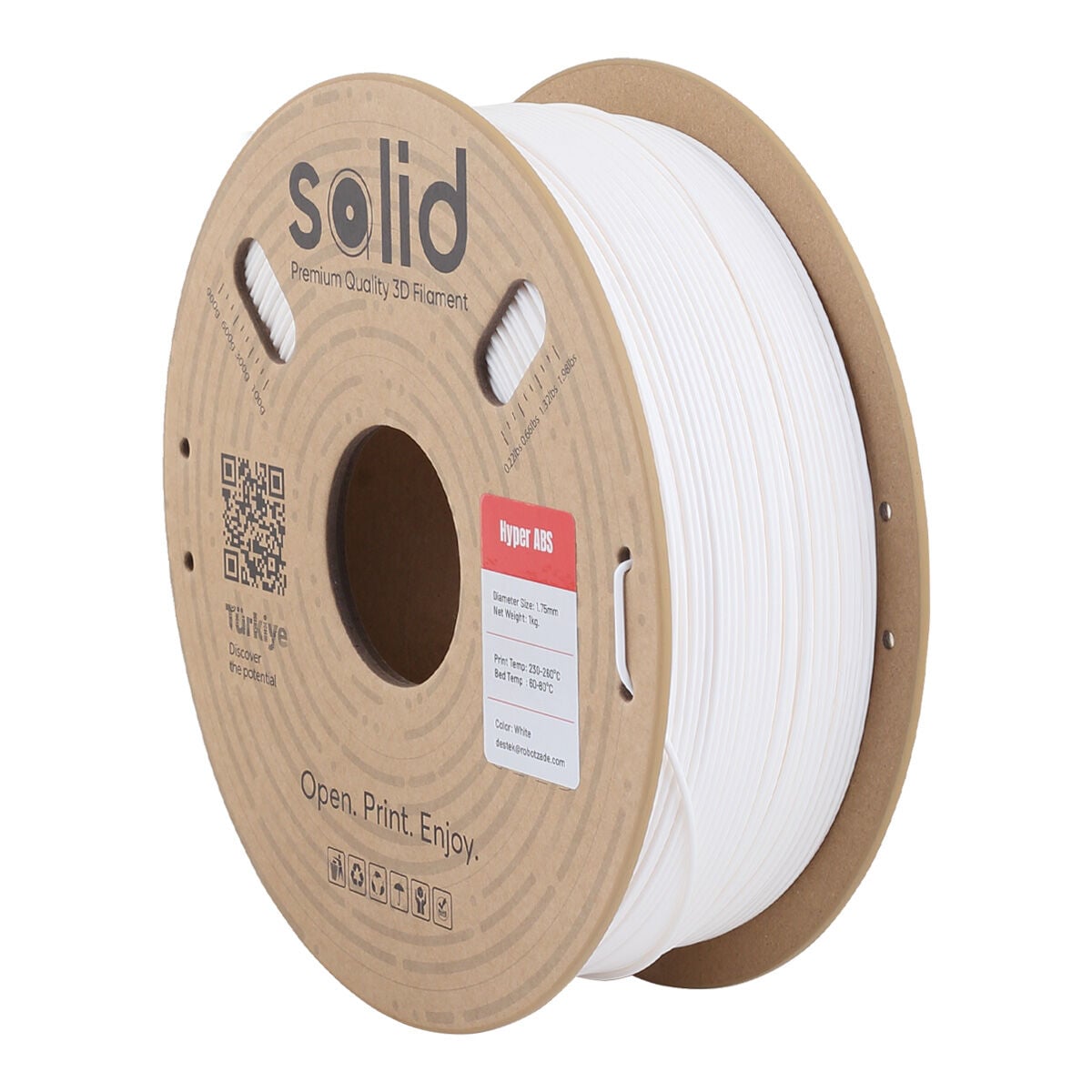 Solid Hyper ABS Beyaz Filament 1.75mm - 1Kg