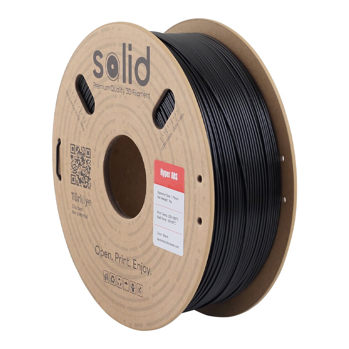 Solid Hyper ABS Siyah Filament 1.75mm - 1Kg