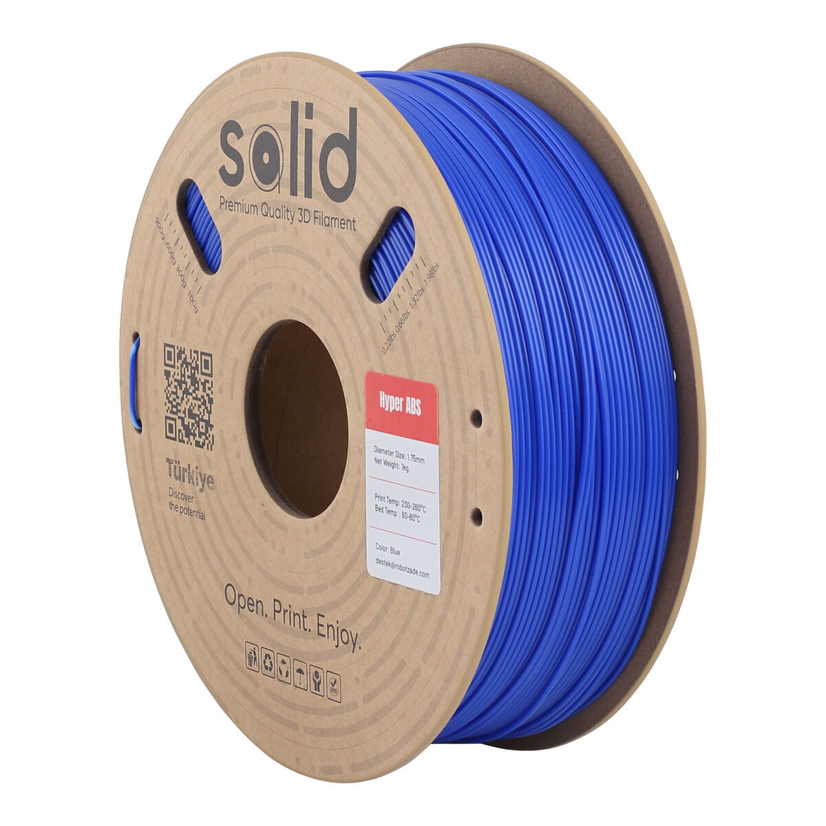 Solid Hyper ABS Mavi Filament 1.75mm - 1Kg