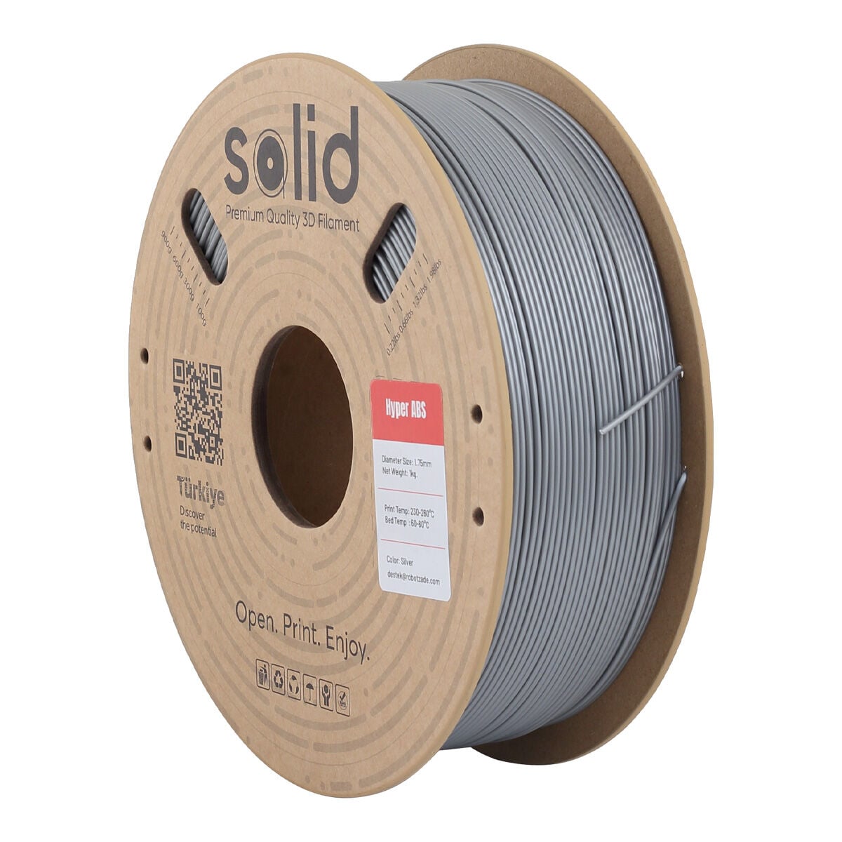 Solid Hyper ABS Gümüş Filament 1.75mm - 1Kg