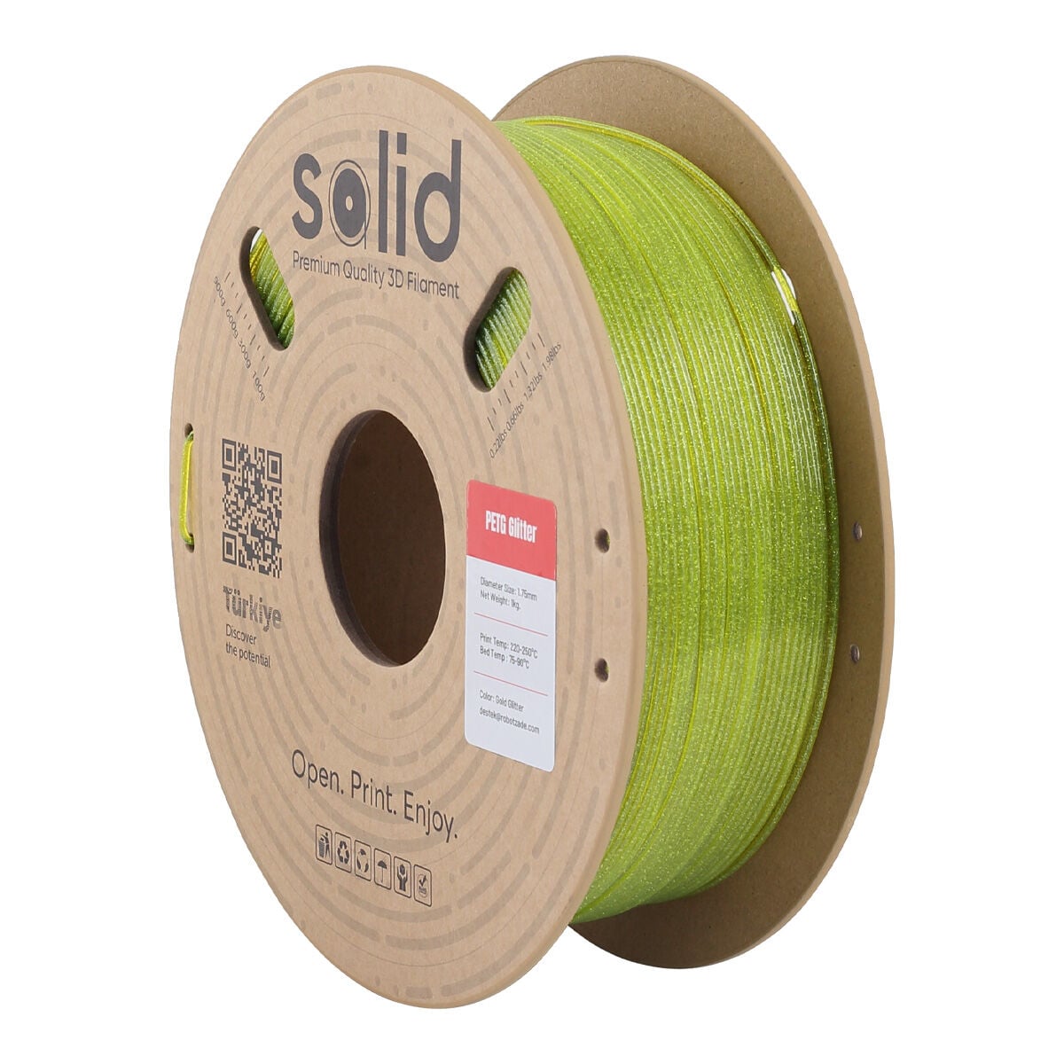 Solid PETG Glitter Altın Filament 1.75mm - 1Kg