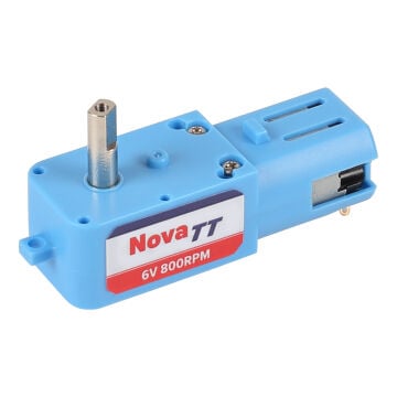 Nova TT 6V 800 RPM Metal Dişli L Redüktörlü DC Motor - Mavi