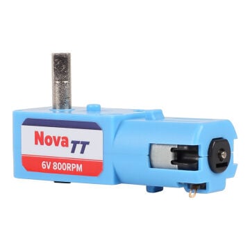 Nova TT 6V 800 RPM Metal Dişli L Redüktörlü DC Motor - Mavi