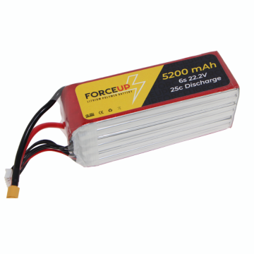 22.2V 5200mAh 25C Lipo Batarya 6S Force-Up Pil