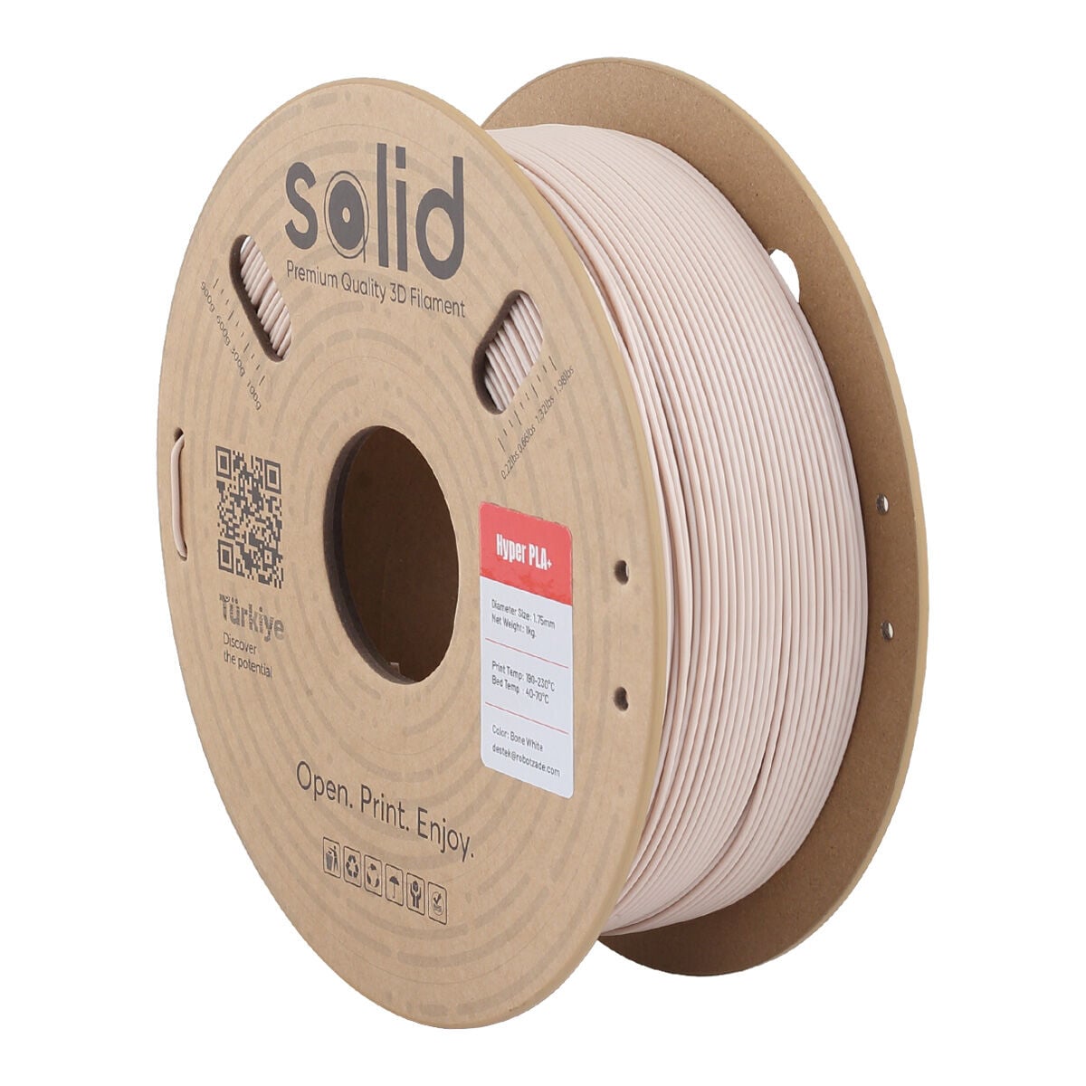 Solid Hyper PLA+ Kemik Beyazı Filament 1.75mm - 1Kg