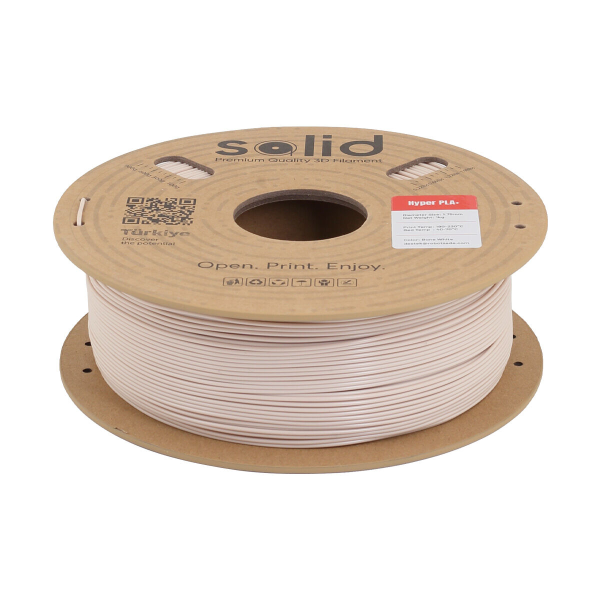 Solid Hyper PLA+ Kemik Beyazı Filament 1.75mm - 1Kg
