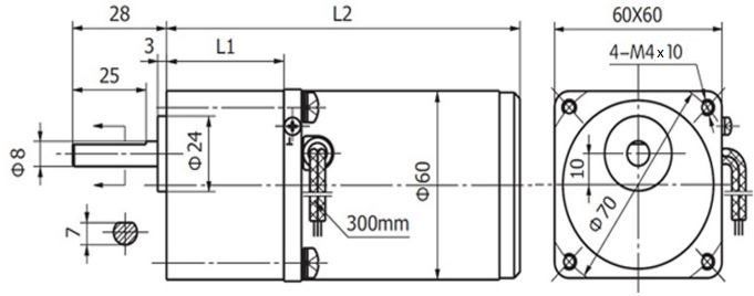 220V 70 Rpm 60mm Redüktörlü AC Motor YN60/10W